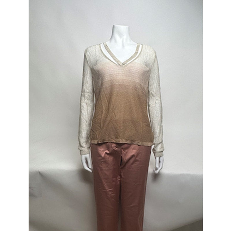 Missoni NWOT Metallic Long Sleeve V-Neck Blouse Size XS