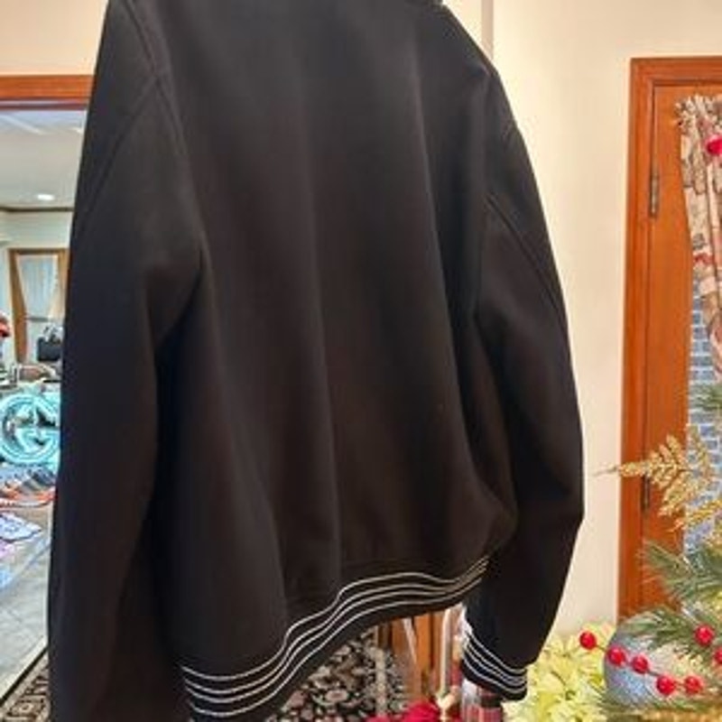 Men's Amiri bones wool black varsity jacket size 52/ extra large