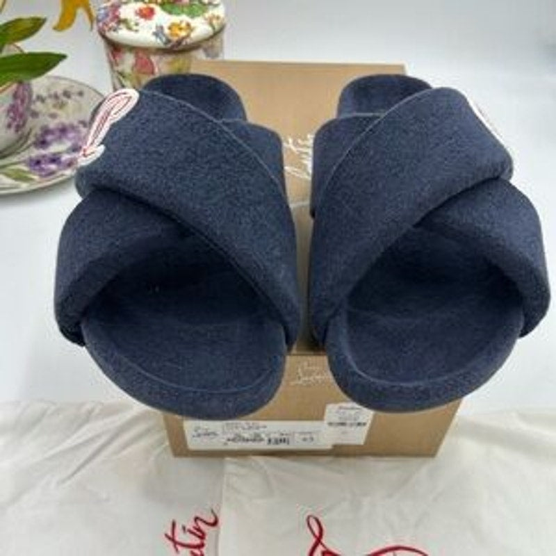 Men's Christian Louboutin BIZZU cross strap Terry cloth slide size 44 made Italy