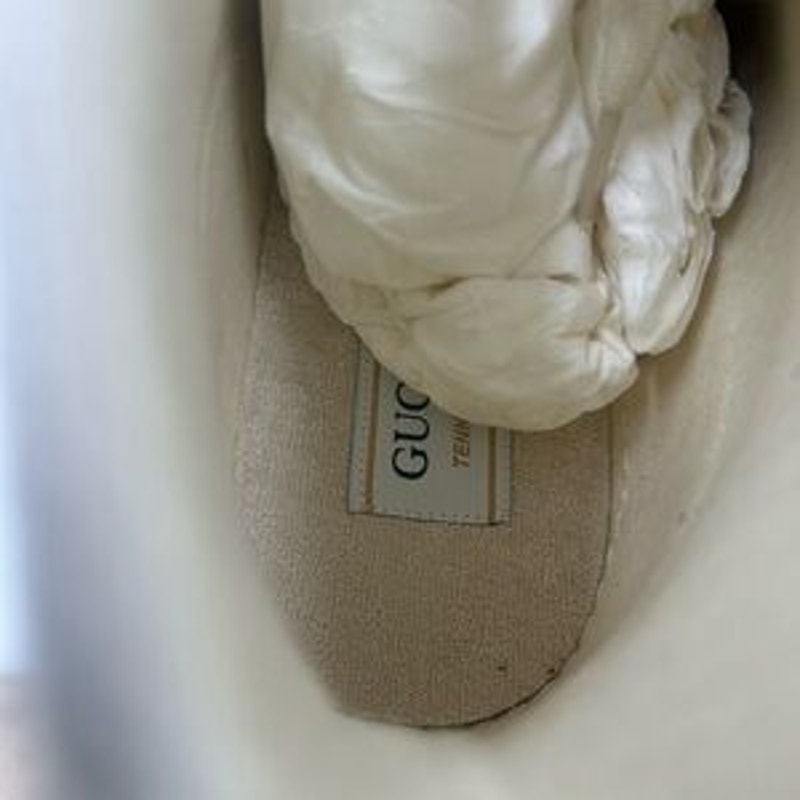 Gucci Beige and White High-Top platform Sneakers size 11 made in Italy
