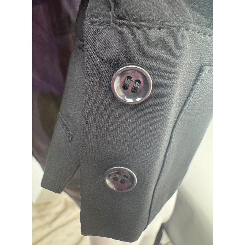Barbara Bui NWT Black 100% Silk Necktie Designer Blouse Size 38 / US 6