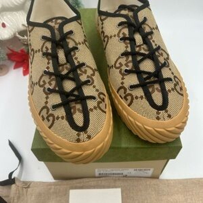 Gucci Beige and Brown low top sneakers size 13 made in Spain
