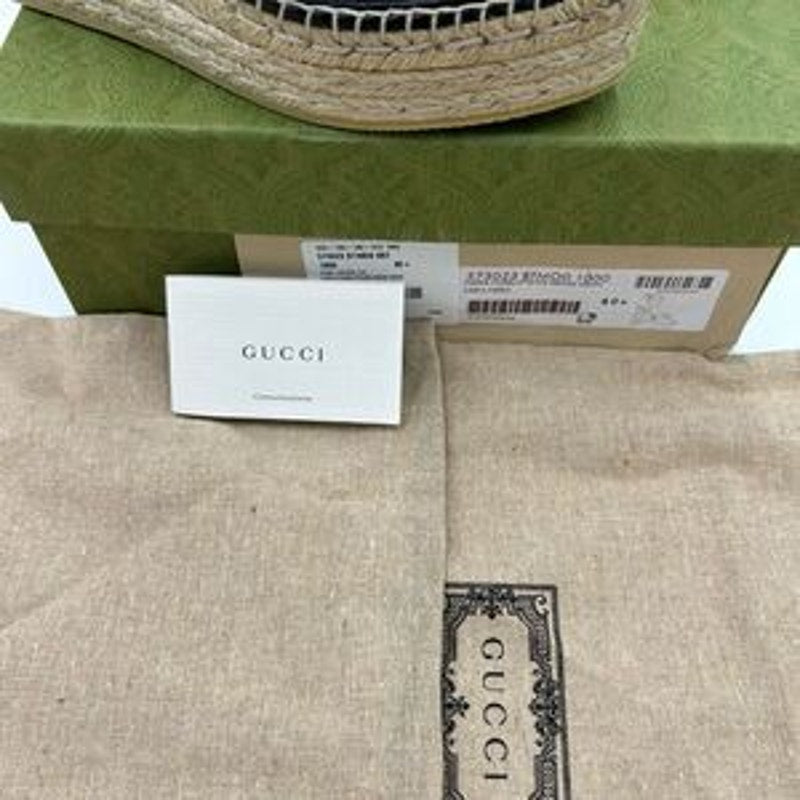 Women's Gucci GG Marmont ankle tie, wedge espadrilles size 40.5 made in Spain