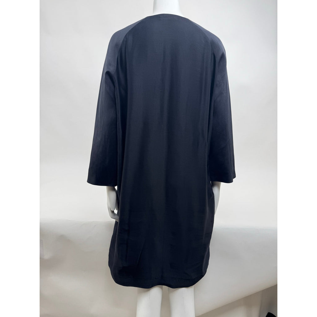 The Row Women's Black V-Neck Long Sleeve Sheath Dress Size M