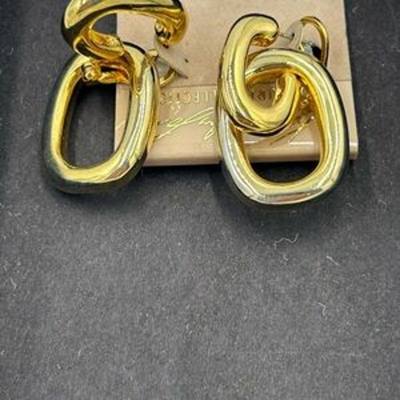 Women's Kenneth Jay Lane couture doorknocker style gold plated earrings