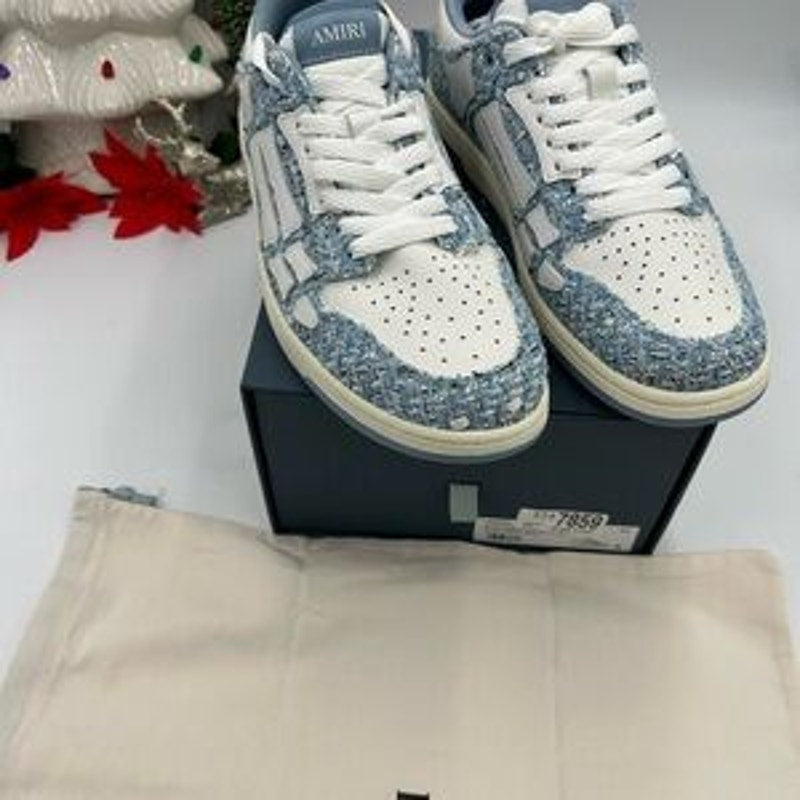 Men's Amiri skel boucle low top leather sneakers size 45