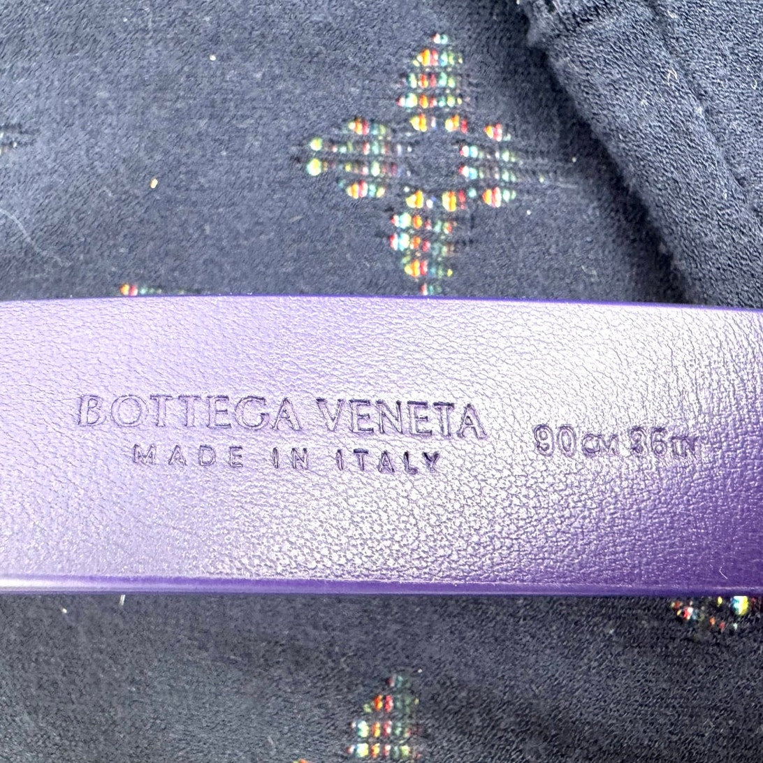 Unisex Bottega Veneta NWT Purple Leather Belt With Triangle Buckle 90cm / 36 in