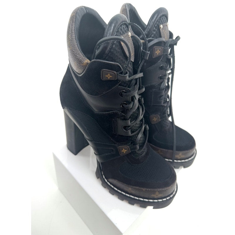 Louis Vuitton Laureate Black Platform High Heel Ankle Boots EU 40 US 9.5