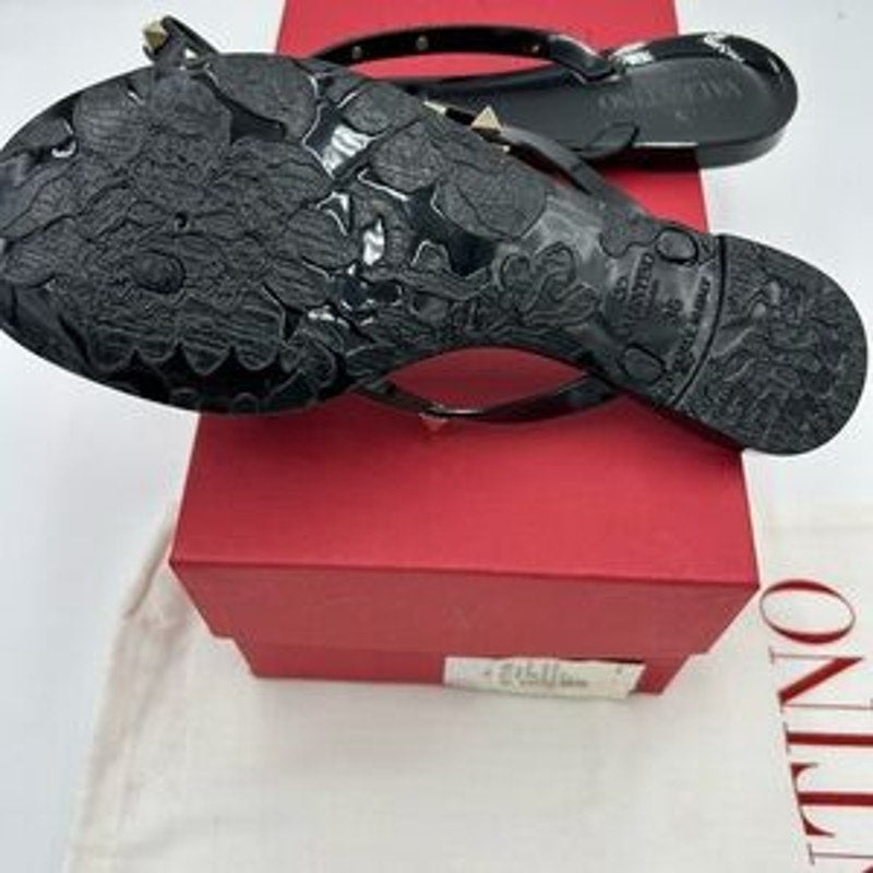 Women's Valentino, Garavani rock, stud, thong sandals with pyramid studs size 36