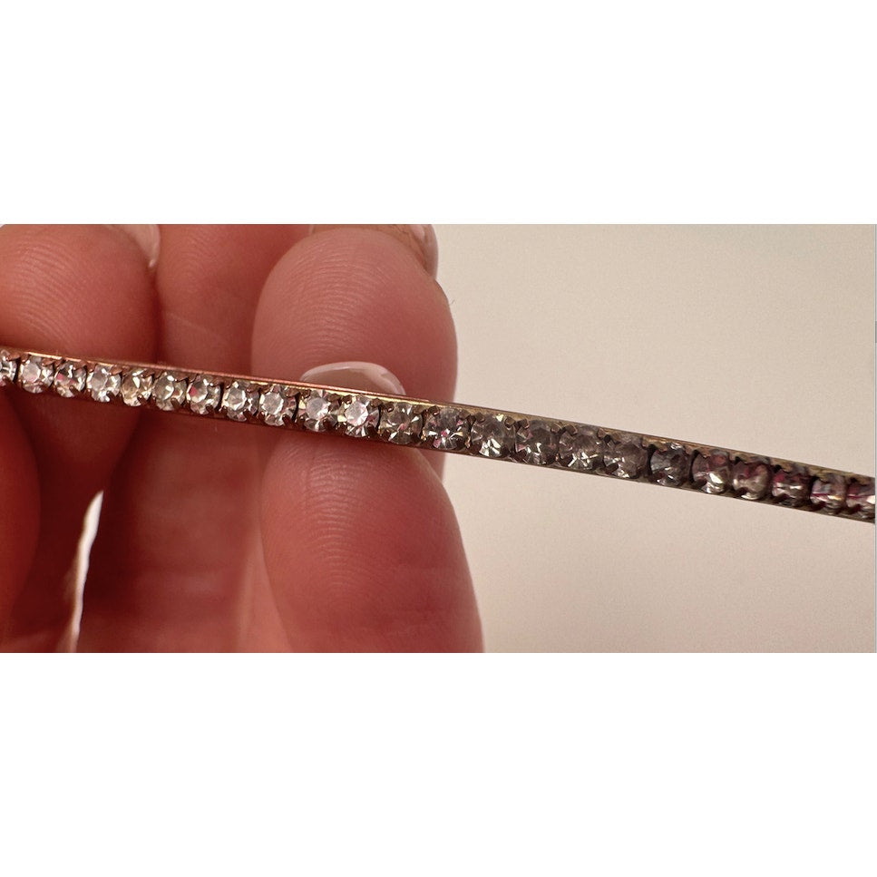 Chanel CC Enamel and Crystal White & Gold Tone Hair Pin