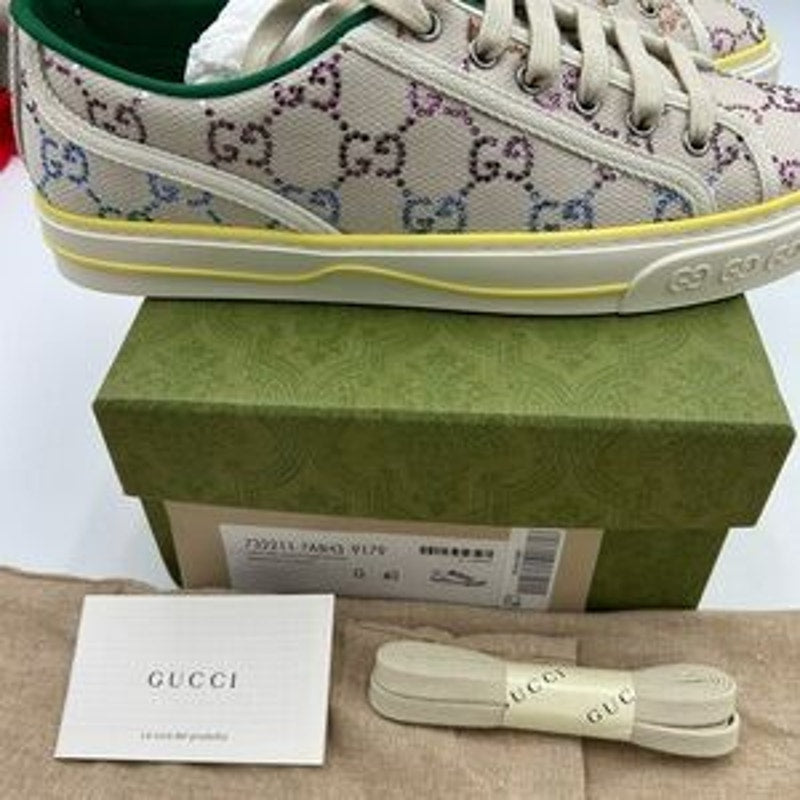 Women's Gucci tennis 1977 low top sneakers in canvas with multicolor crystals 40
