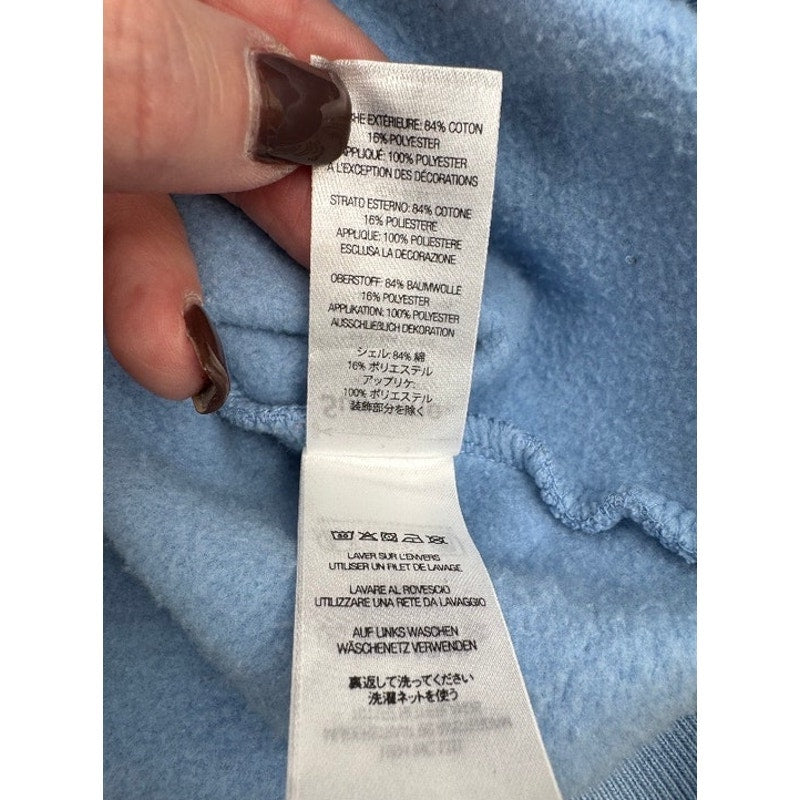 Men's Supreme Baby Blue Satin Appliqué Sweatpants and Hoodie Sweatshirt Size L