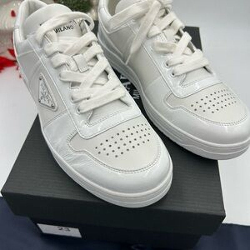 Men's Prada downtown leather sneakers size 7.5 fits 8.5 US made in Italy