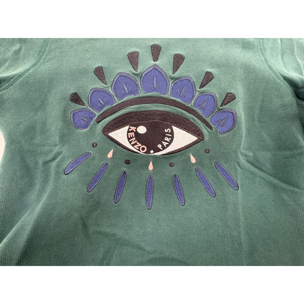 Kenzo Green Eye Embroidered Women's Top Size Large