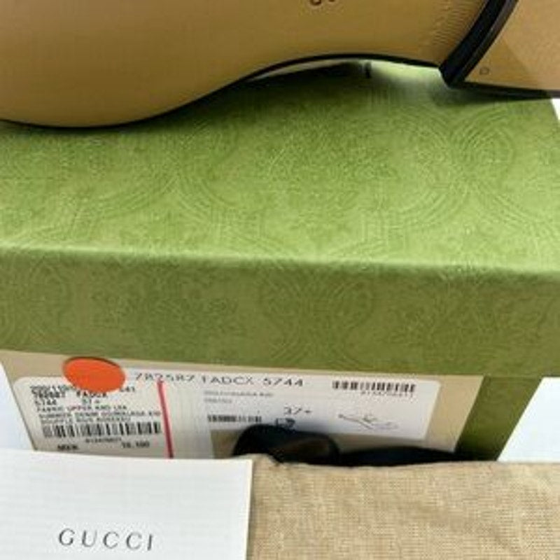 Women's Gucci canvas GG Princetown mules size 37.5 made in Italy