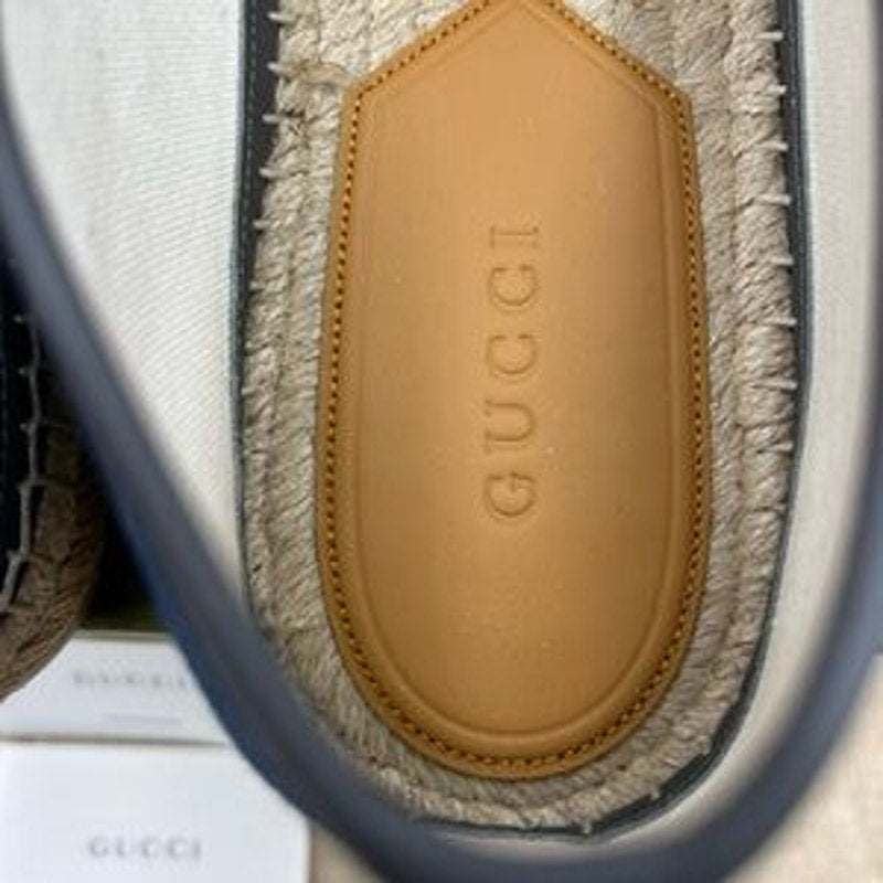 Men's Gucci interlocking G Espadrilles in blue denim size 9, made in Spain