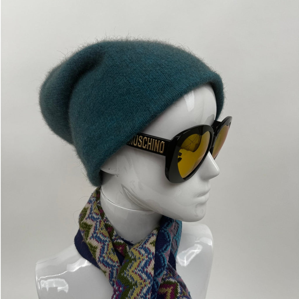 Moschino NWT Heart Shaped Jet Black Oversized Frame Sunglasses