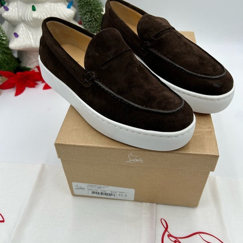 Christian Louboutin Mens PAQUEBOAT suede loafers size 41.5 made in Italy
