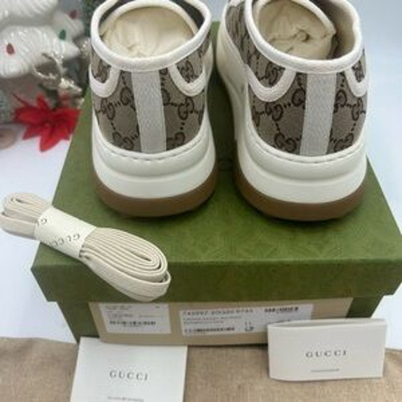 Gucci Brown GG Monogram low top platform Sneakers size 11 made in Italy