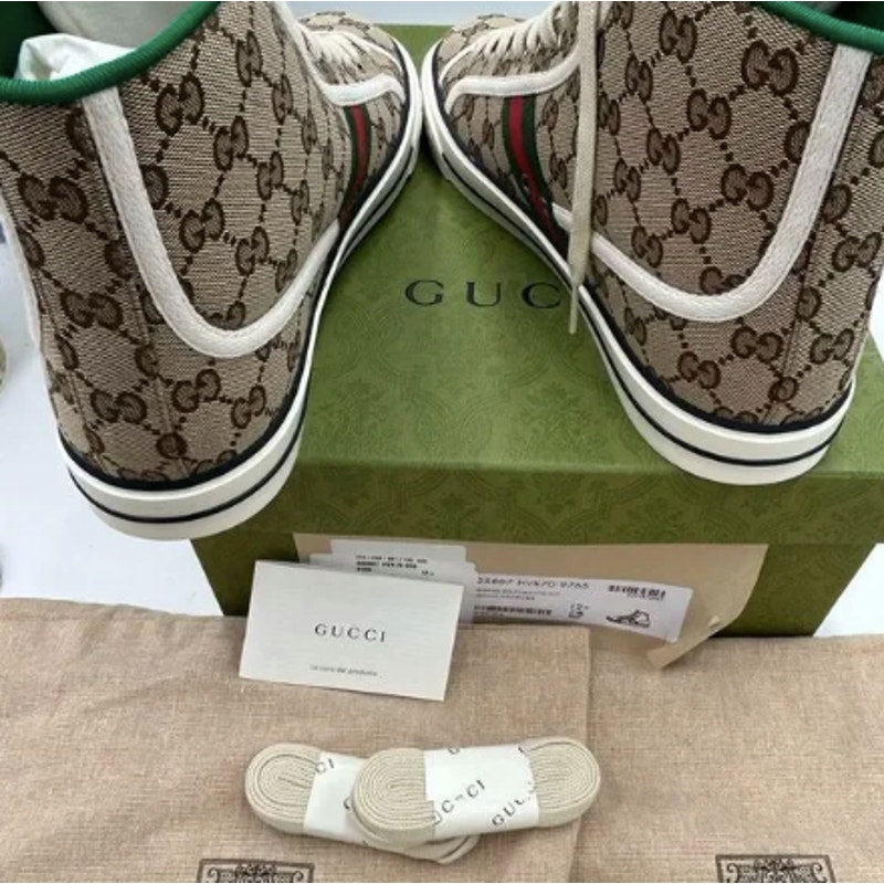 Men's Gucci tennis 1977 high top sneakers size 12.5 made in Italy