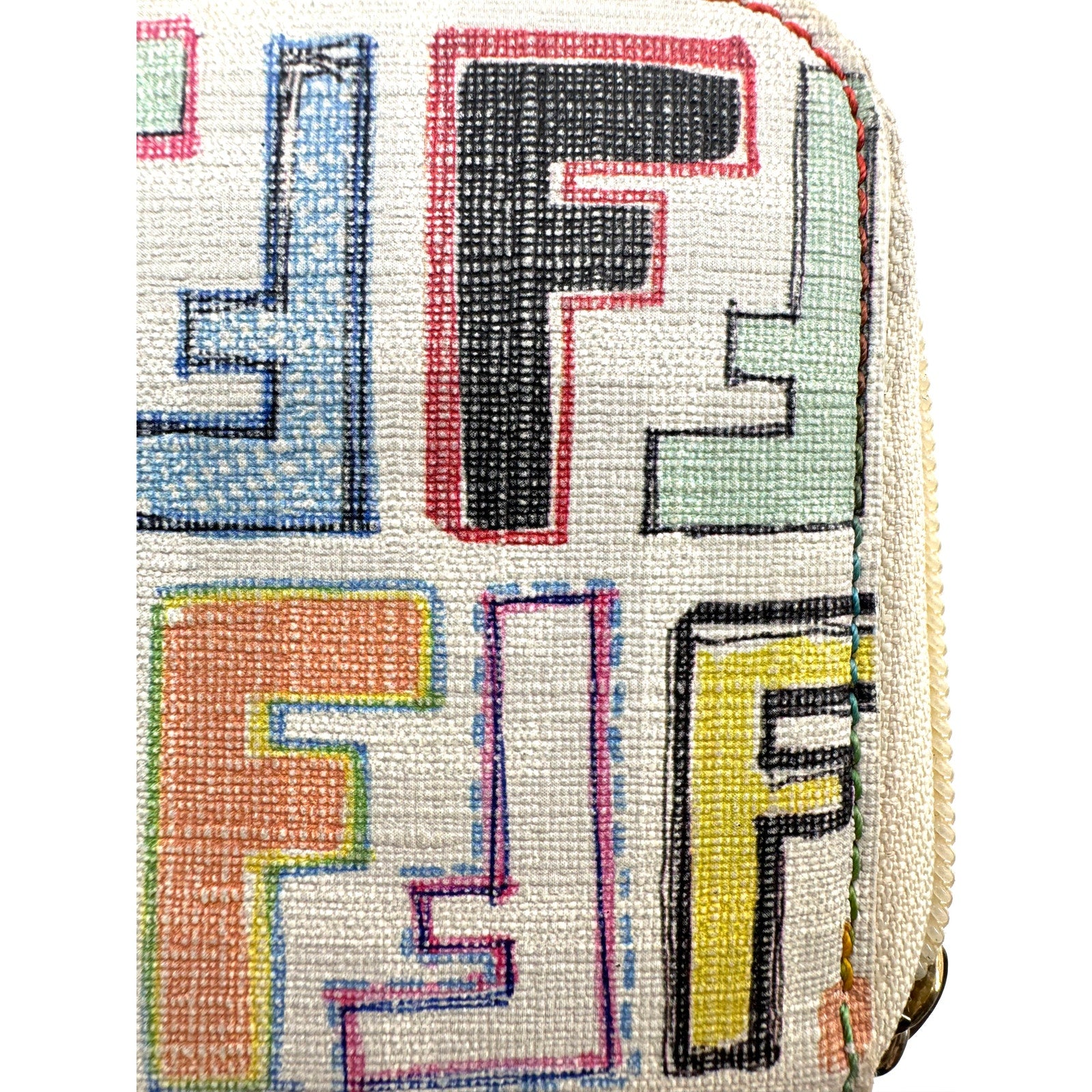 Fendi Rare Multicolor Zucca FF Long Zip Around Wallet