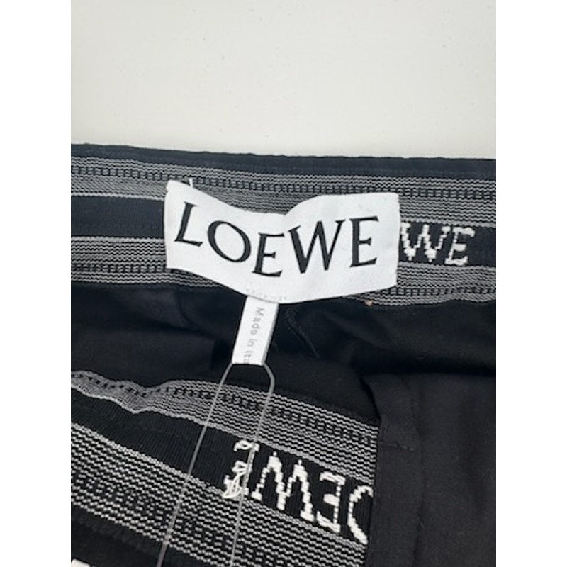 Men's Loewe NWT Black Piped-Trim Wool Track Pants Size 50