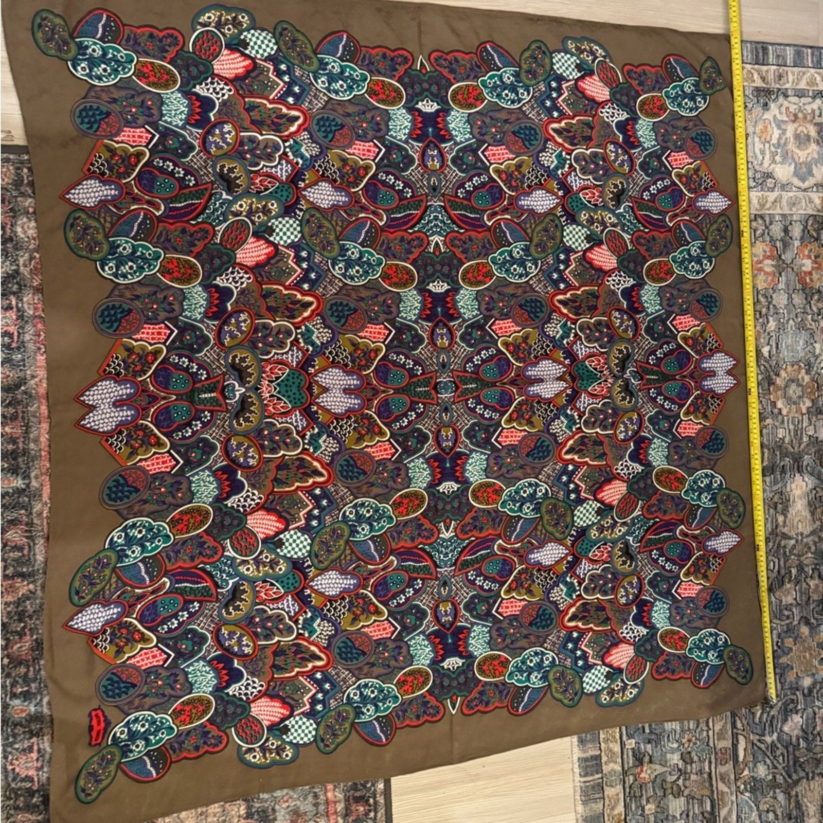 BOTEGA VENETA ENORMOUS 51” x 51”gorgeous silk Wrap/Cape/Sarong textured …