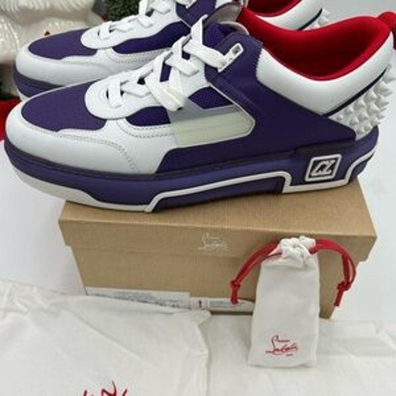 Christian Louboutin Mens Astroloubi, leather trimmed sneakers size 45
