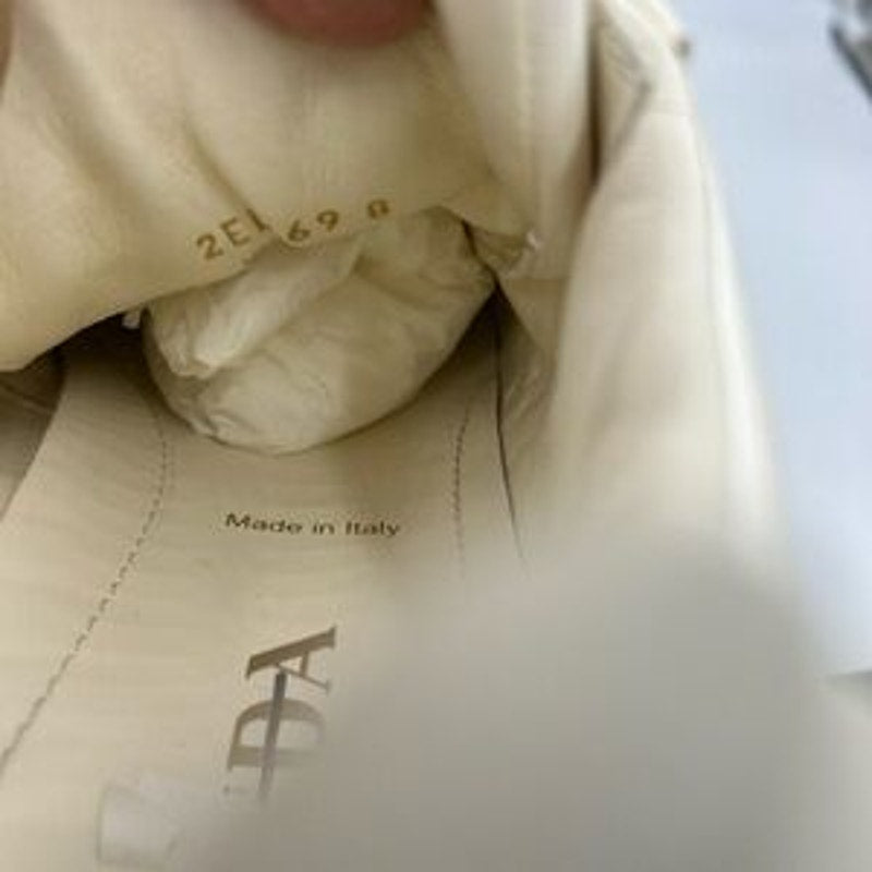 Men's Prada triangle logo leather sneakers size 8 fits 9 US made in Italy