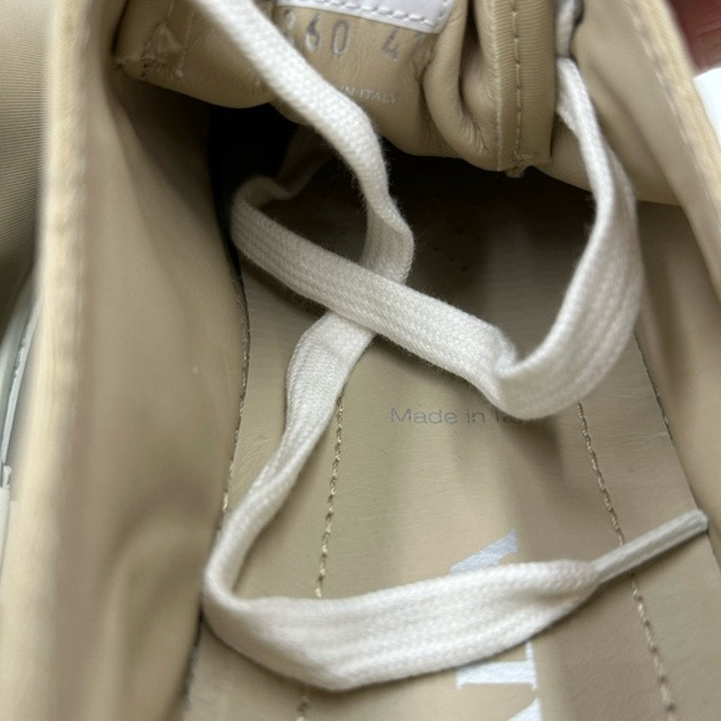 Women's Prada double wheel nylon gabardine sneakers, desert beige size 41
