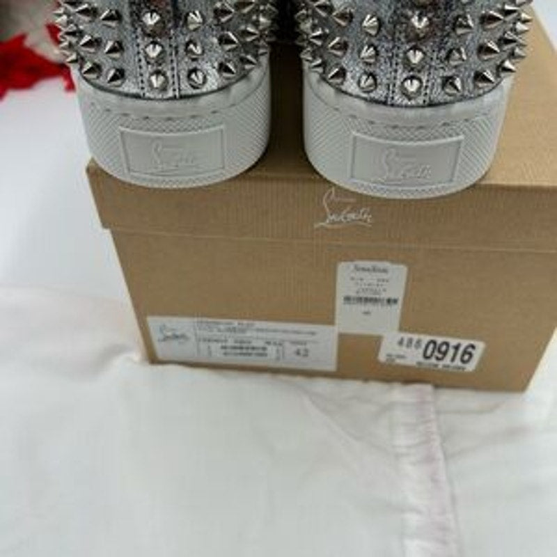Men's Christian Louboutin roller boat spike slip on sneakers size 42 made Italy