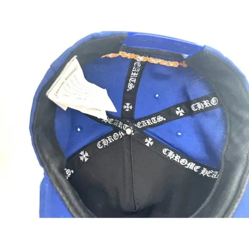 Men's Chrome Hearts Blue/Orange CH Cross Patch Baseball Trucker Hat