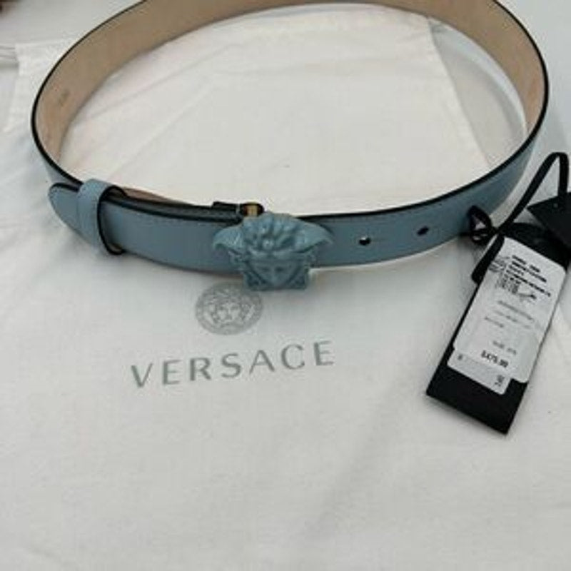 Women’s Versace medusa head leather belt size 75 cm made in Italy
