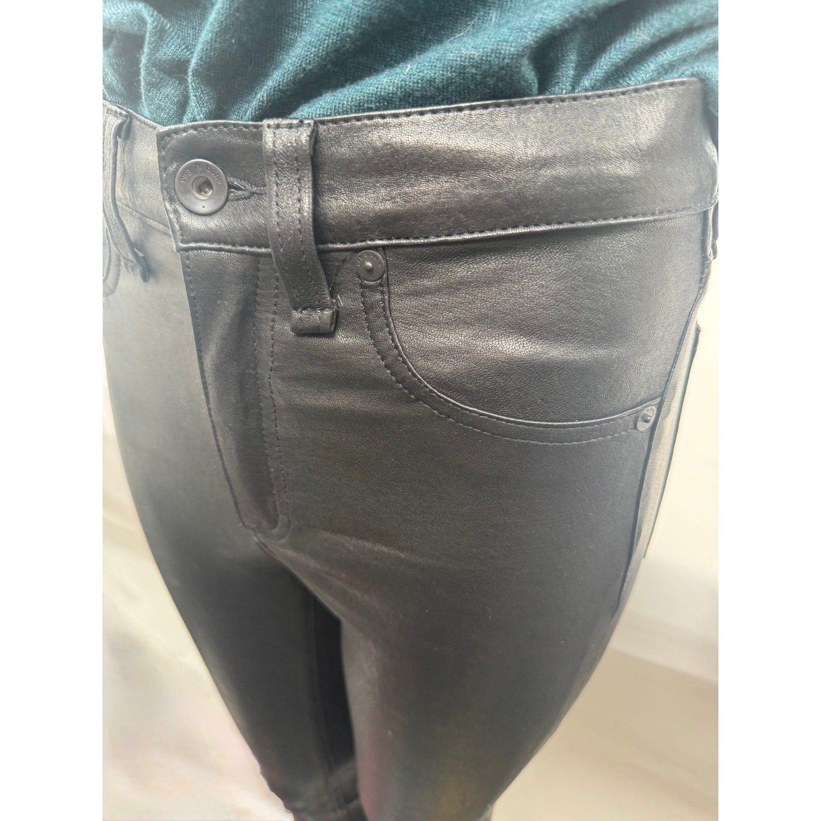 Women’s Rag & Bone NWOT Black Leather Pants Size 25