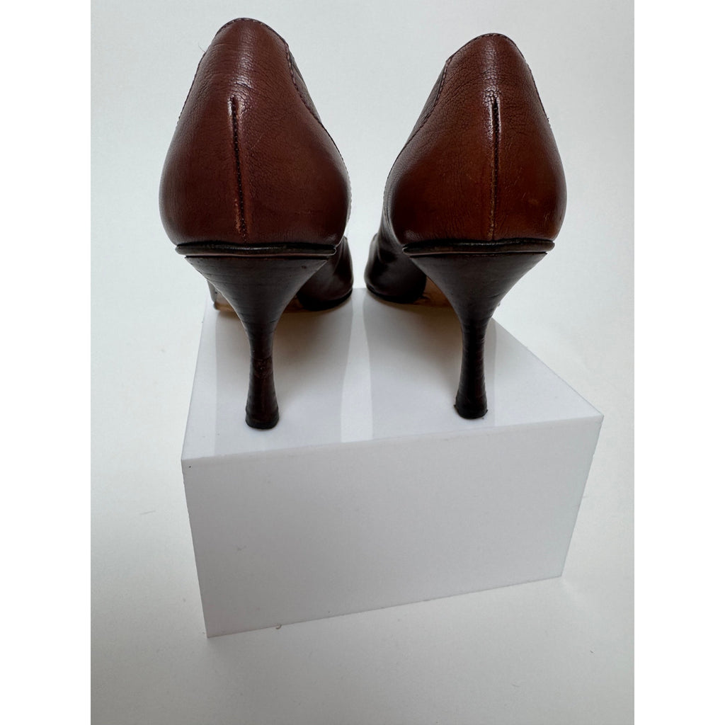 Gucci Brown Leather Pump Heels Size 11