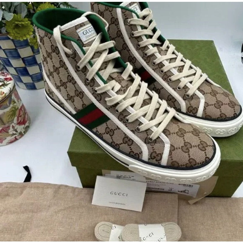 Men's Gucci tennis 1977 high top sneakers size 12.5 made in Italy