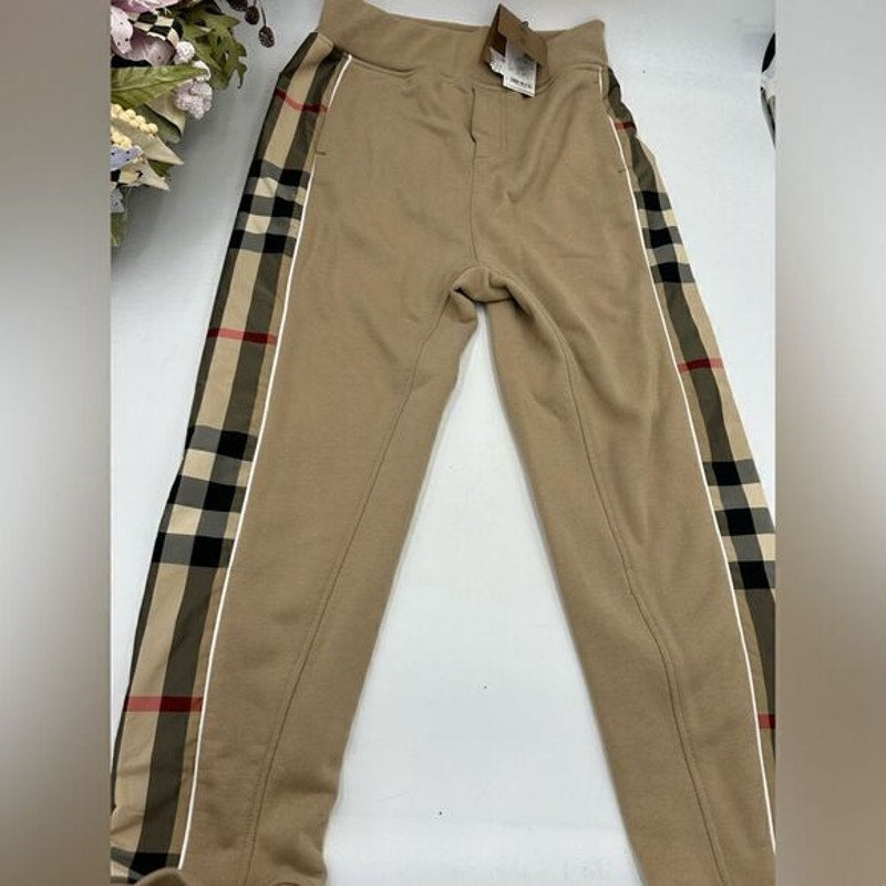 Kids Burberry vintage check 100% cotton sweatpants size 12yr  152cm