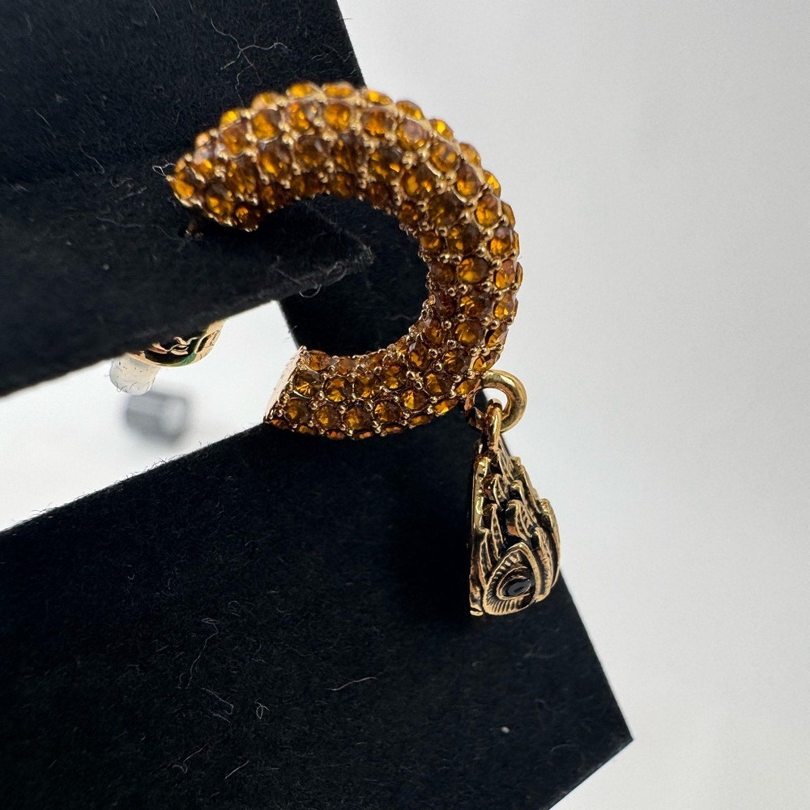 Kurt Geiger, yellow crystal and crusted drop earrings with posts new with tags