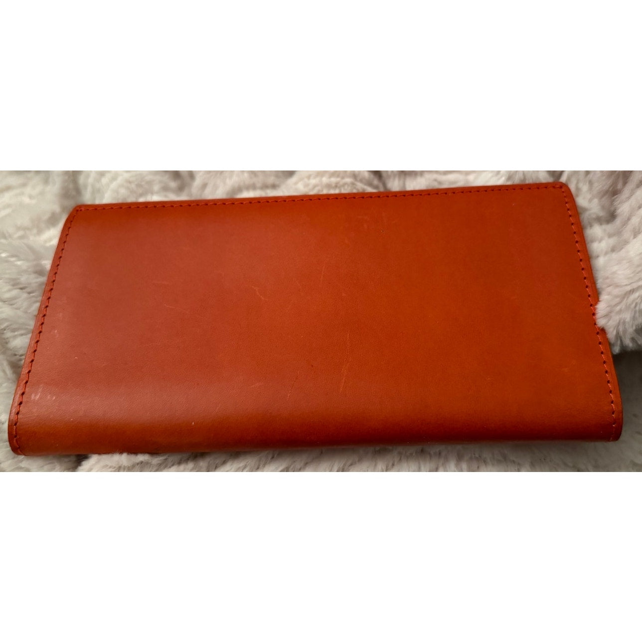 Craftwork Products Japan Made Deep Orange Colorblock Motif Long Wallet