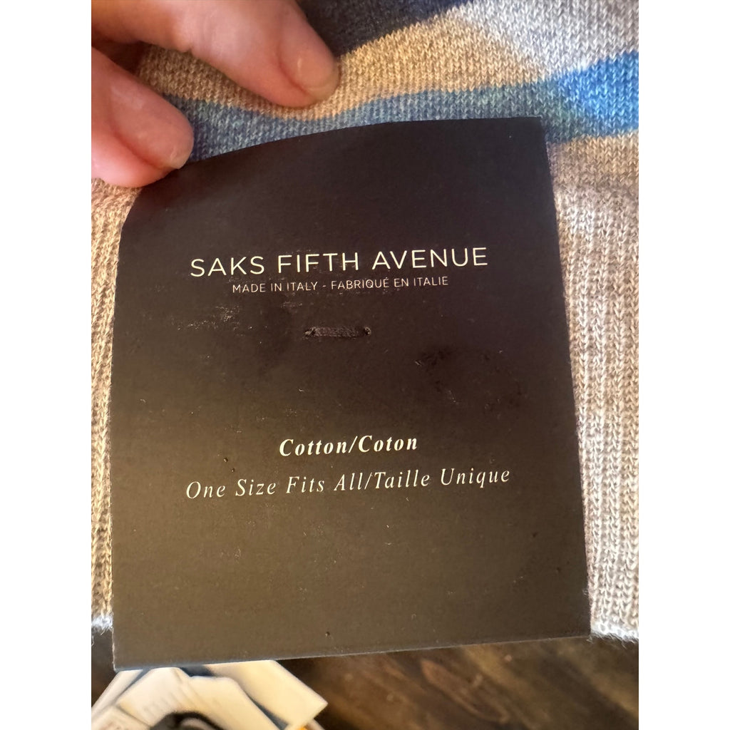 Saks Fifth Avenue NWT Men's Multicolor Cotton Dress Socks One Size Made in Italy