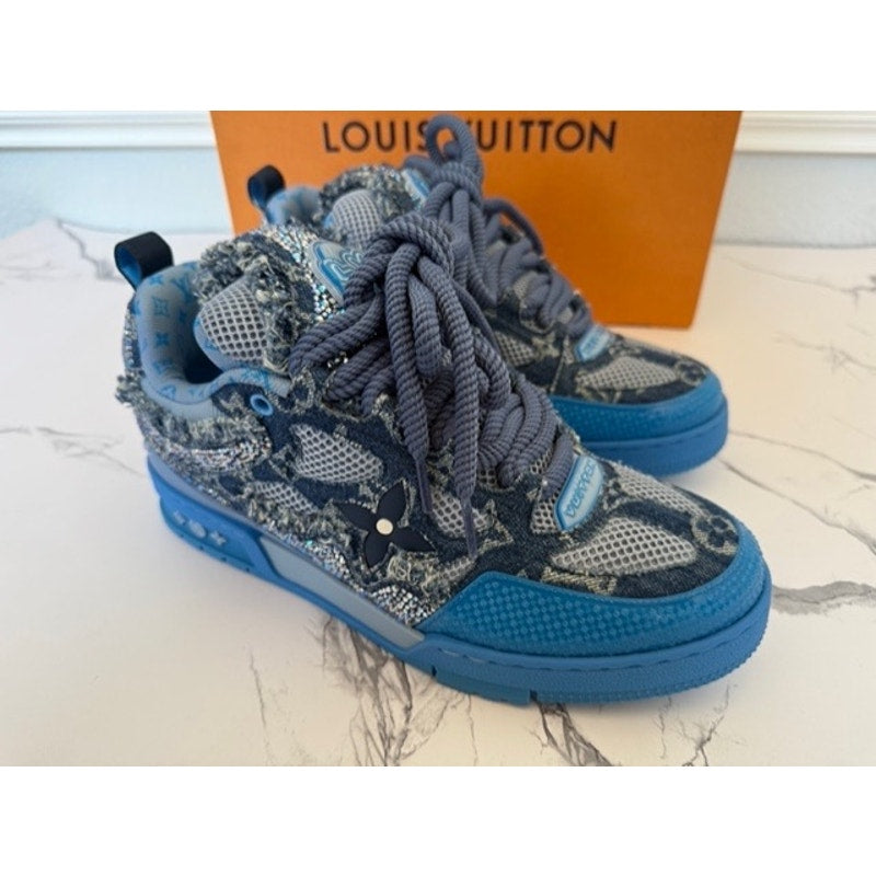 Louis Vuitton Blue Swarovski Monogram Skate Trainers – Men’s LV 8.5 / US 9.5