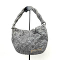 Louis Vuitton Runway..RARE Gray underarm top zip w/ruffle/plaque/twisted handle