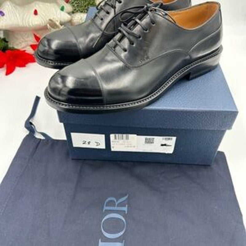 Dior Men's embassy, Black Leather Oxford Shoes size 42 made in Italy