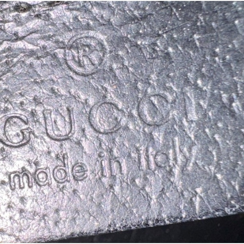 Gucci Black Pebble Grained leather w/bamboo handle /top zip/silver hardware