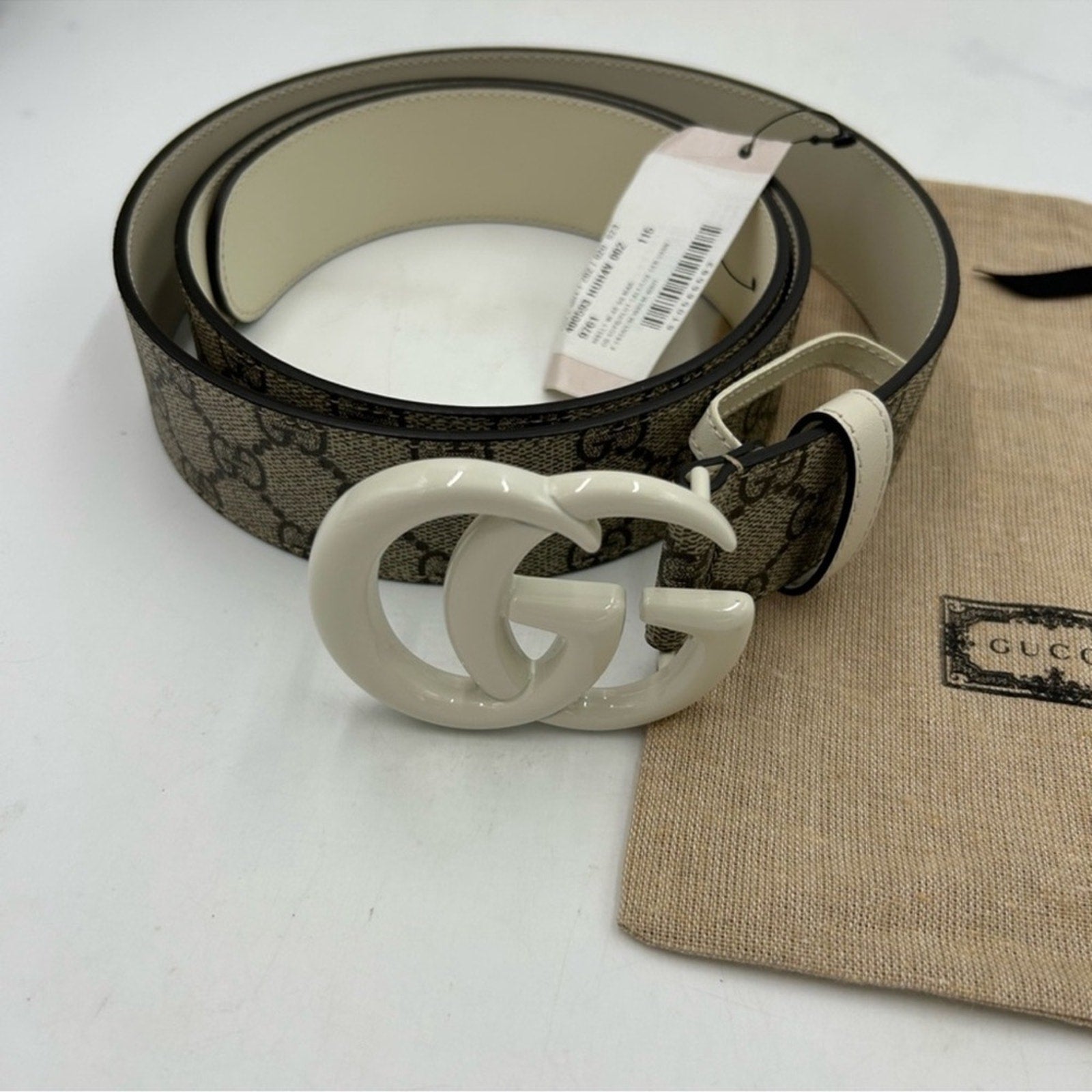 Men's Gucci GG supreme Marmont leather belt size 115 centimeters/46 inches