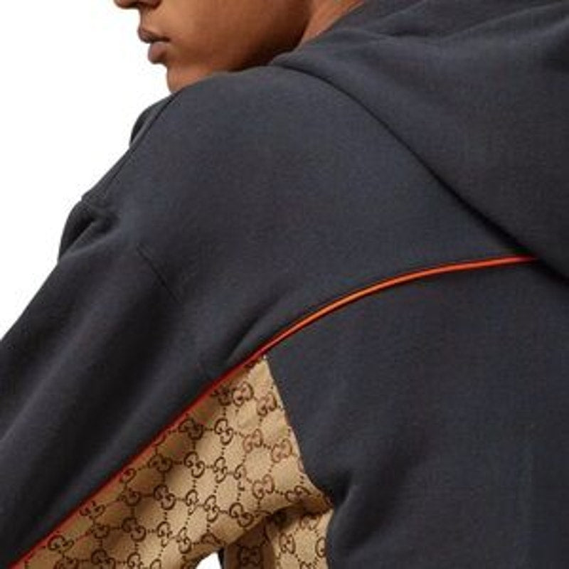 Men's Gucci, cotton jersey zip jacket/hoodie signature GG Supreme XL. NWT