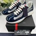 Men's Prada America's cup patent leather blue/white sneakers size 12 fits 13 US