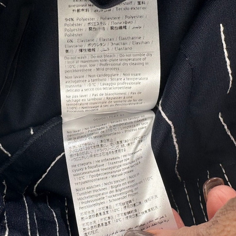 Women's Valentino Navy Blue & White NWT High Waist Drawstring Pants Size 44