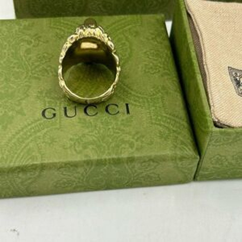Men’s Gucci, Lionhead crystal motif ring size 10 made in Italy