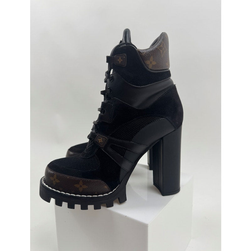 Louis Vuitton Laureate Black Platform High Heel Ankle Boots EU 40 US 9.5
